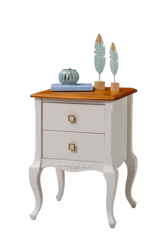 Тумба прикроватная 2 ящика белая Ари-Прованс №2