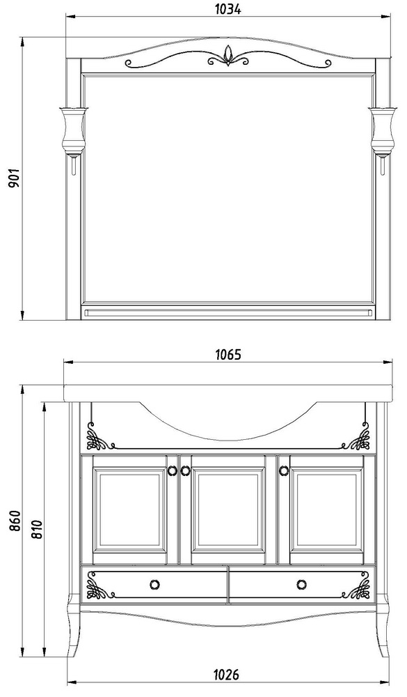 Раковина белая из керамики Классик 105