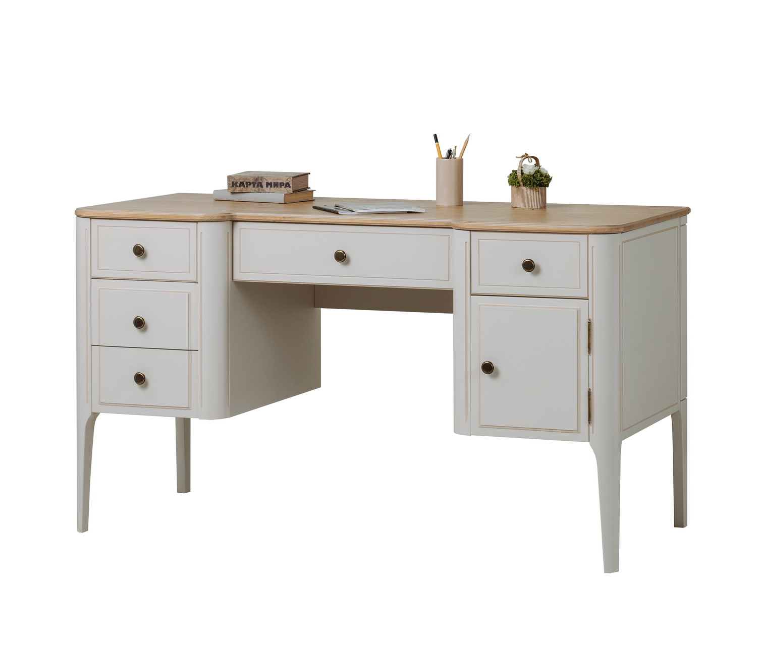 Стол 5 ящиков письменный Бетти №2