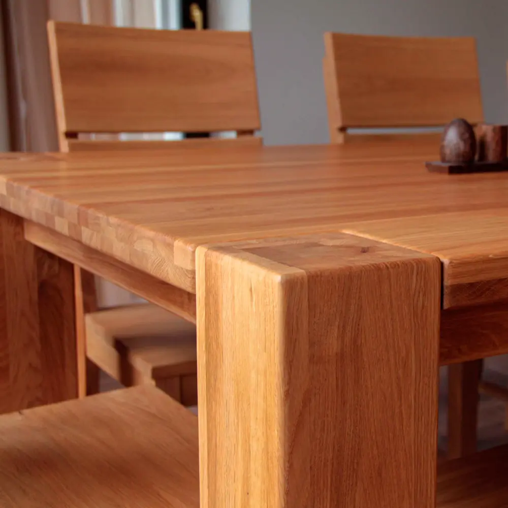 Стол обеденный из массива дуба Аляска  1200 (нога 90) "SR"