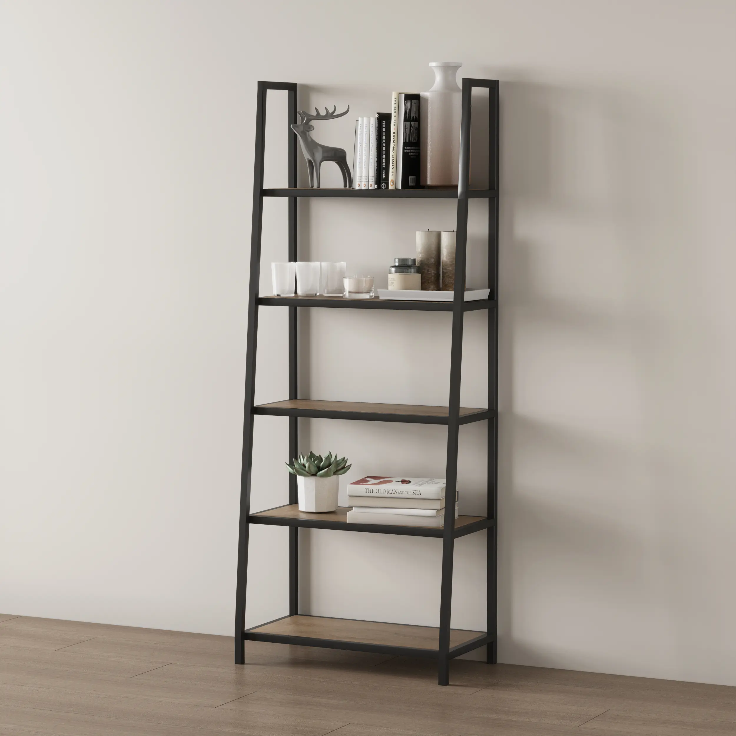 Стеллаж лофт чёрный 04-09