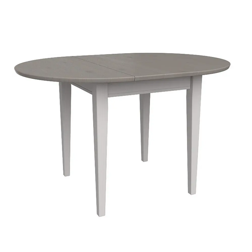 Стол обеденный из массива раскладной Форест 90/125 белый воск/серый