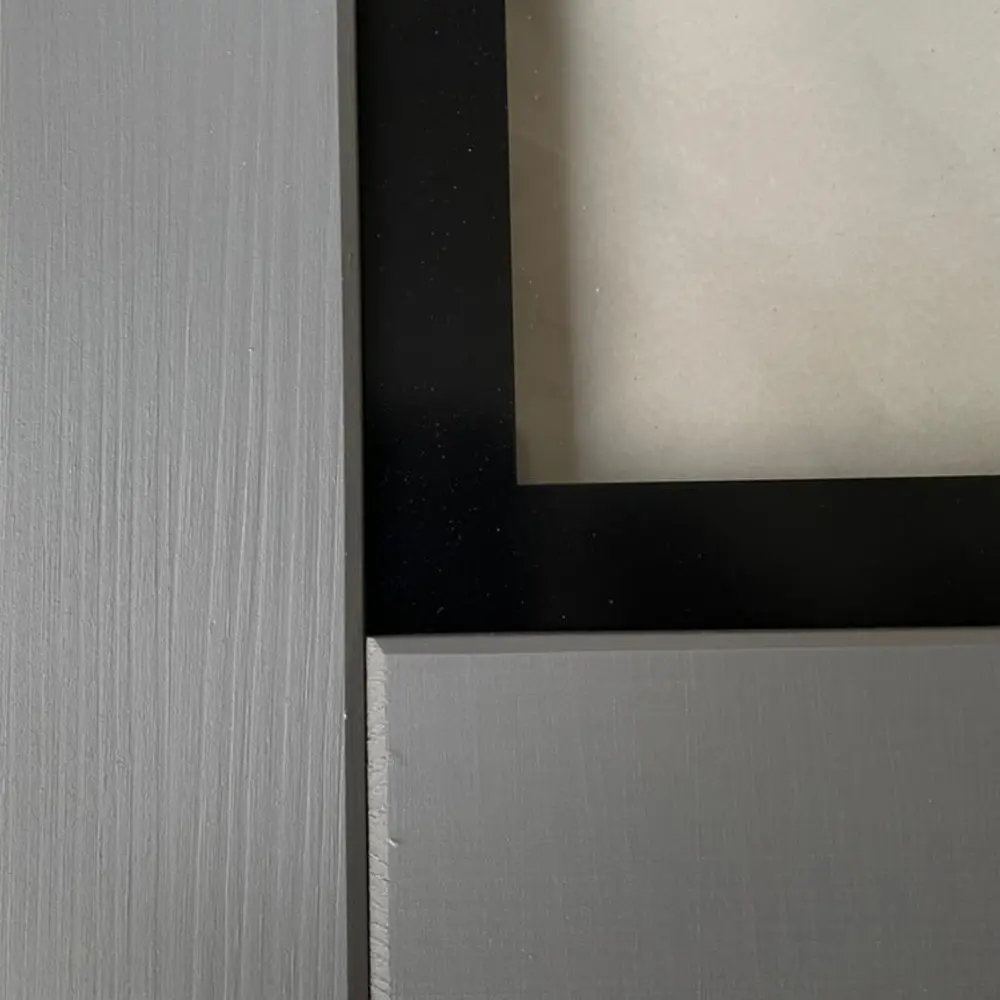 Буфет массив сосны Сканди 2 стеклянные двери, 2 глухие двери и ящики, серый 7046/антик