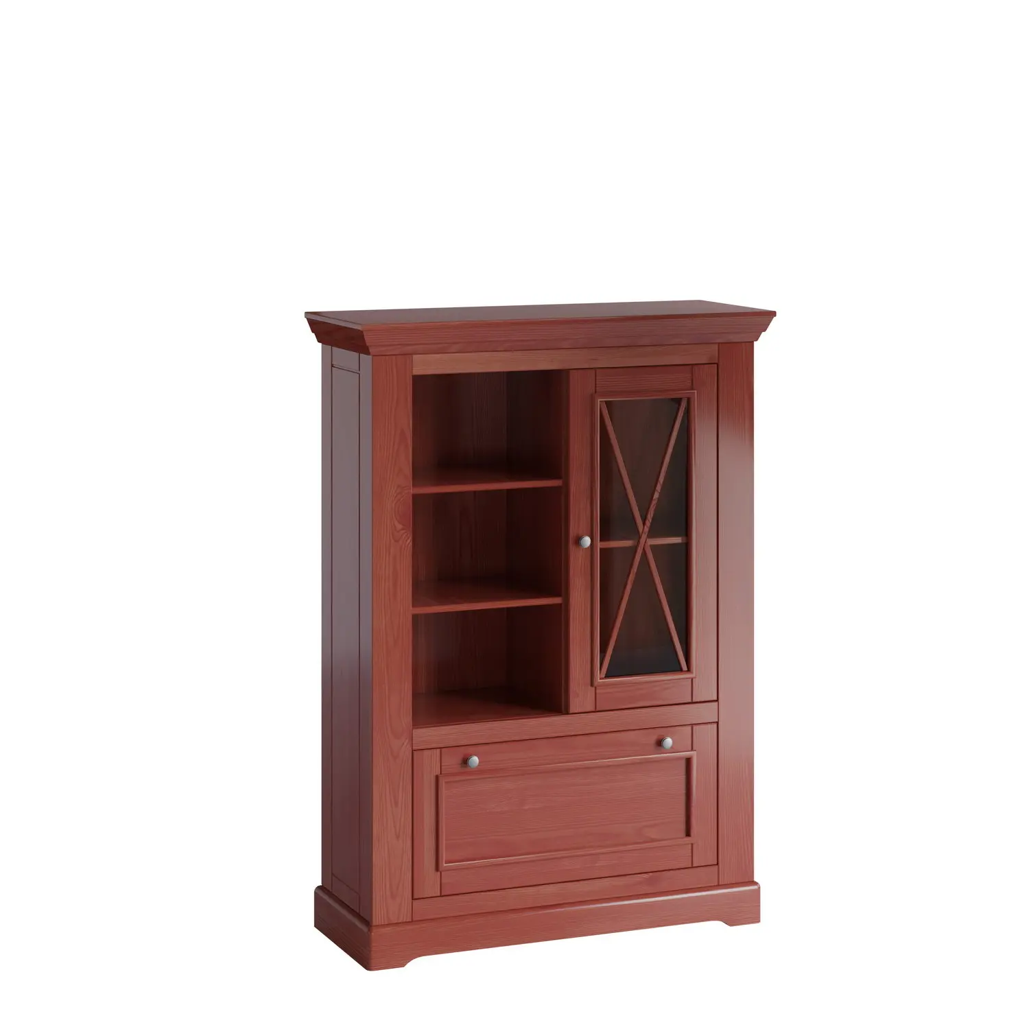   Комод массив сосны Форест 2 двери и полки Махагон  