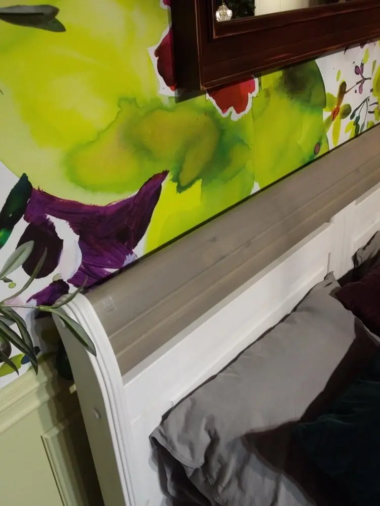 Кровать из массива сосны Бейли 1600х2000 без изножья белый воск