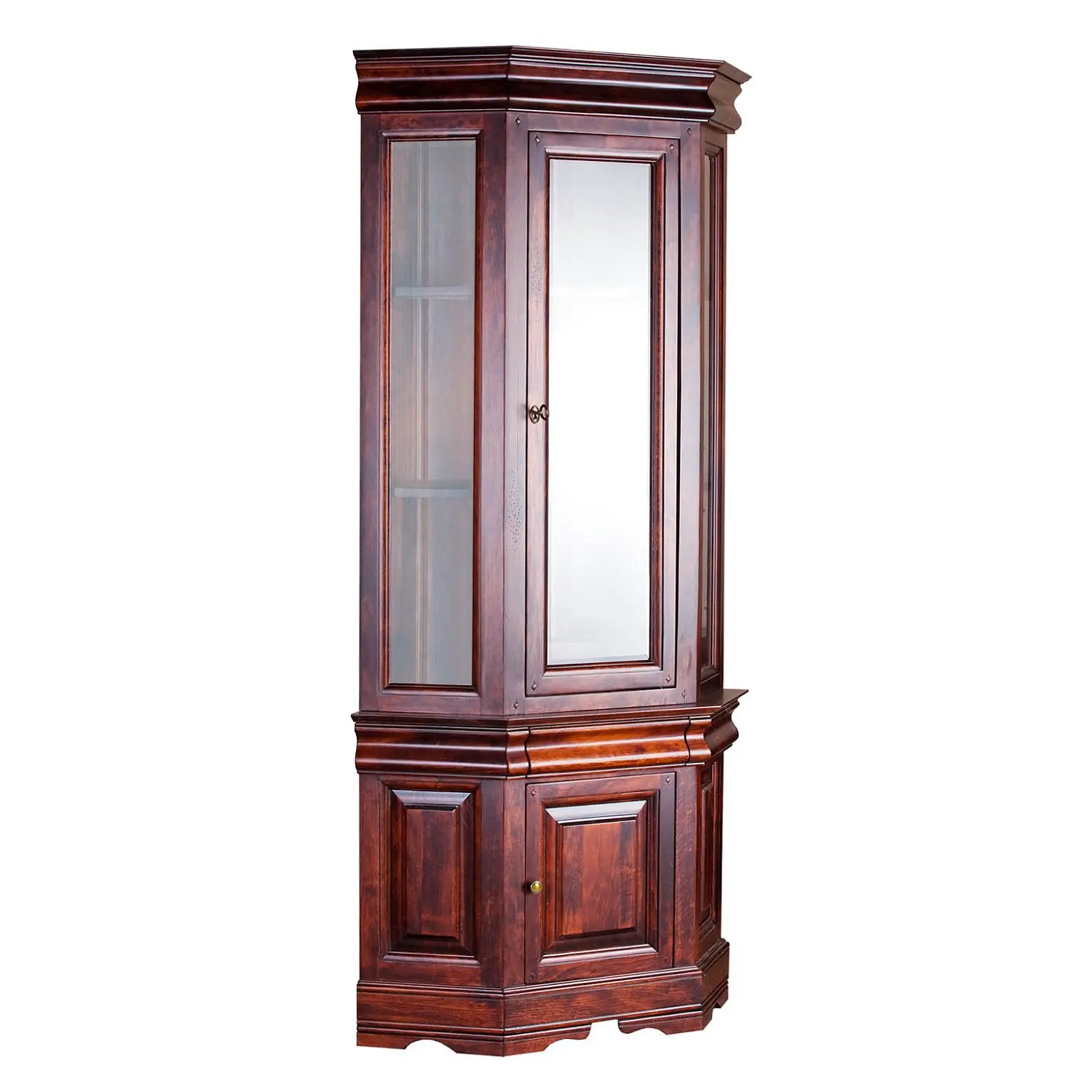 Шкаф из ольхи Луи Филипп с витриной ОВ 04