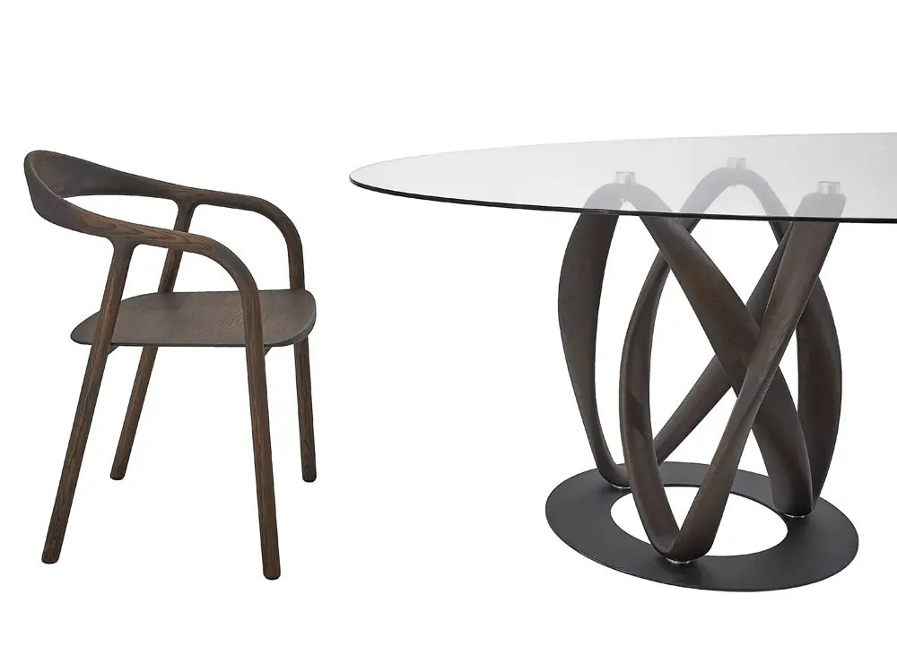 Стол Инфинити овальный стекло двойной 2800