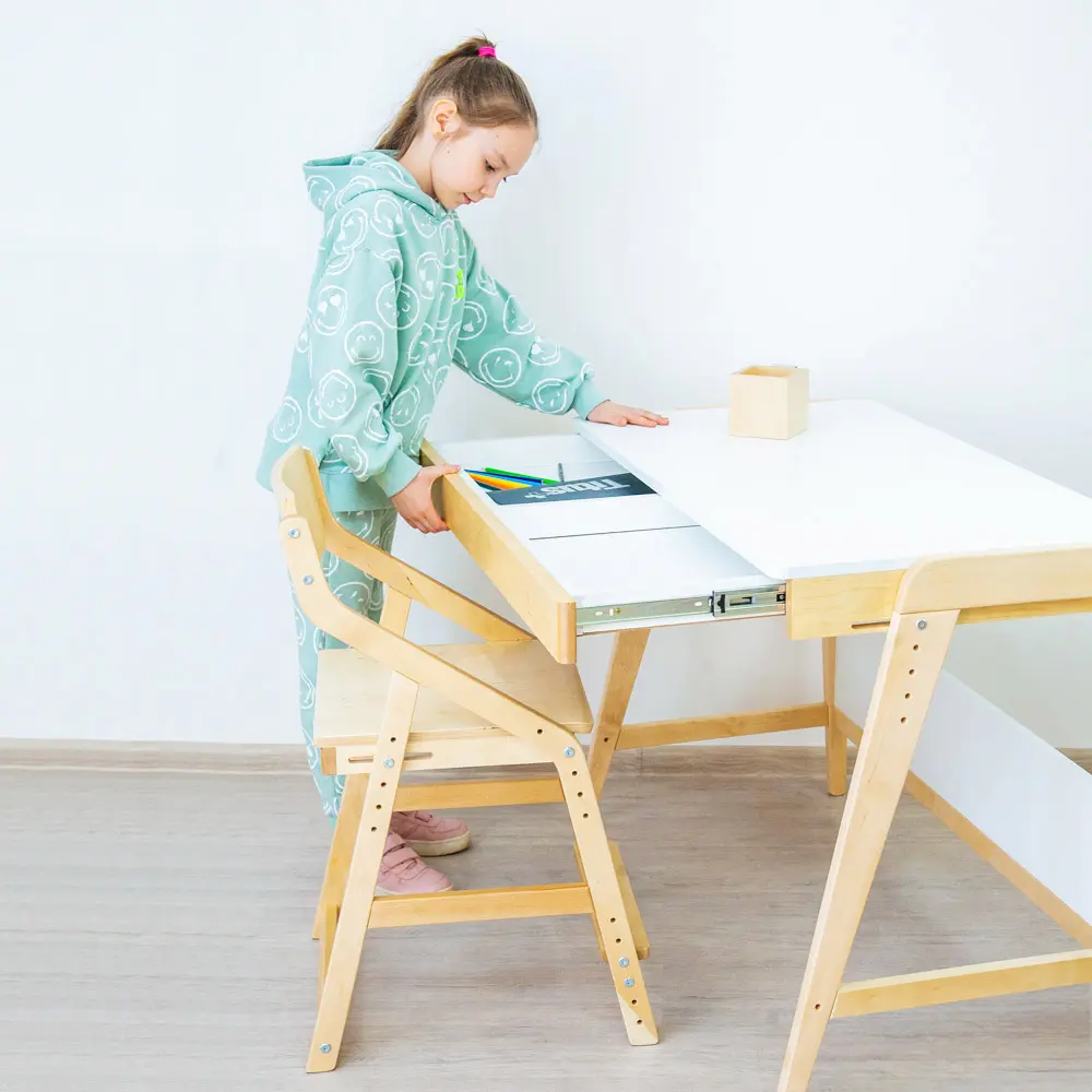 Стол массив березы  Rabbit   Wood Вуди белый  