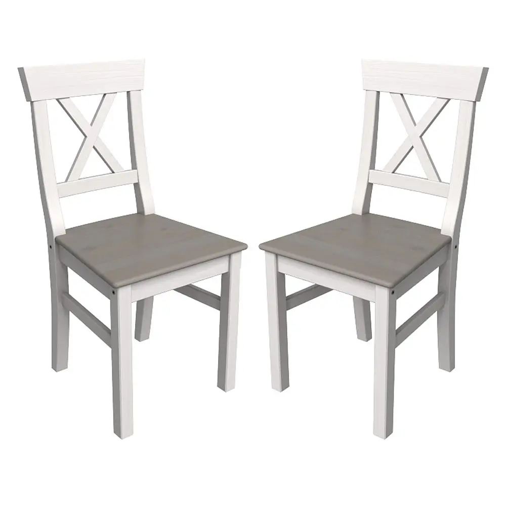 Стул из дерева Форест 2 шт. цвет - белый/серый