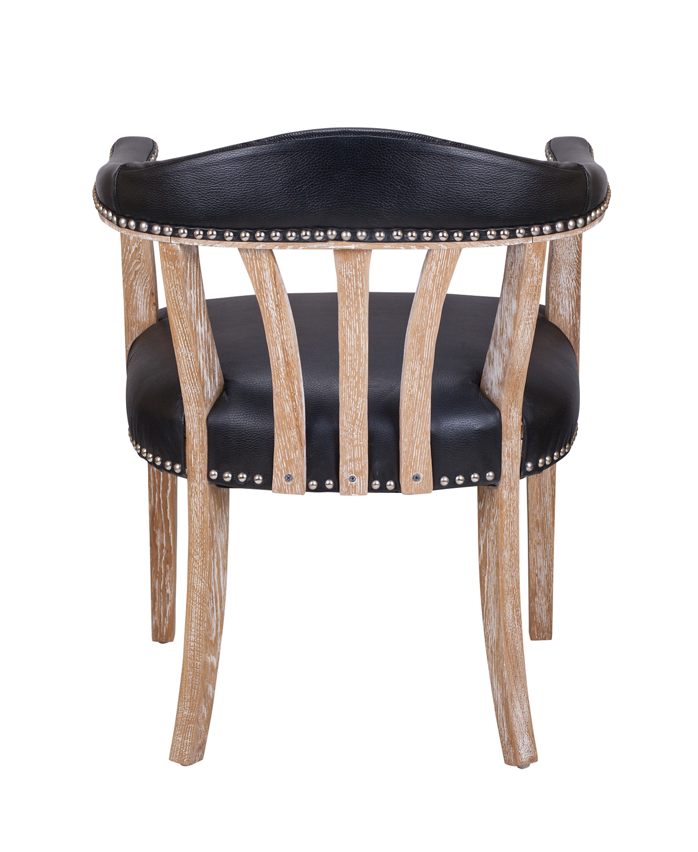 Мягкий стул с подлокотниками Tanner Black Leather