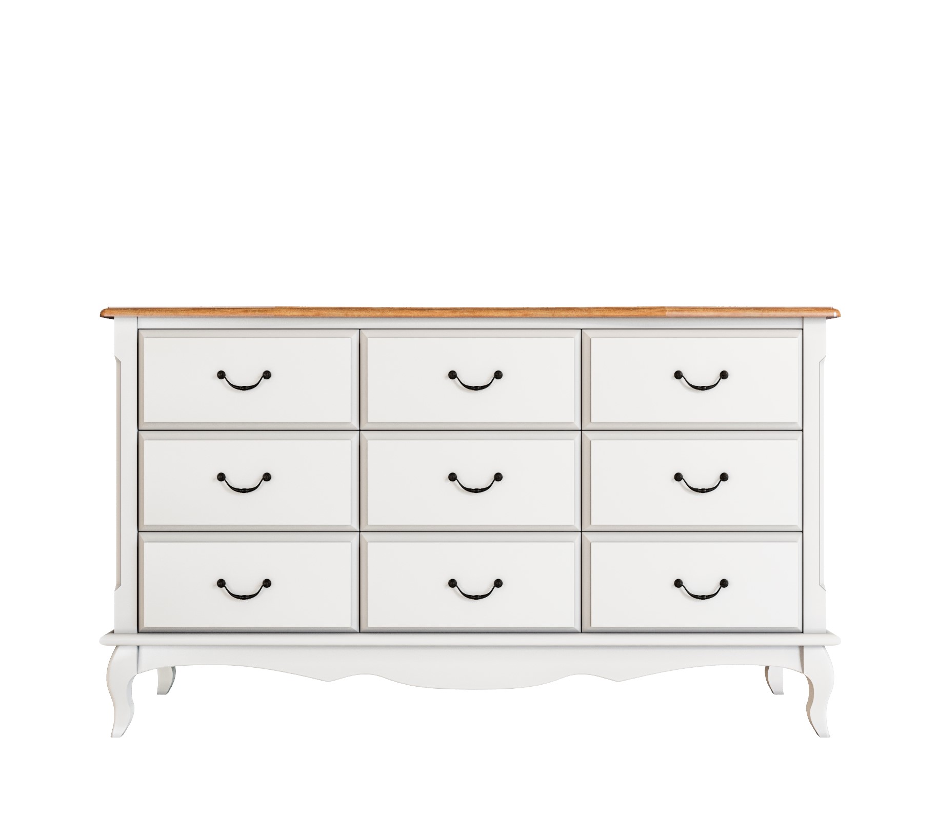 Комод белый на 9 ящиков «Leontina»