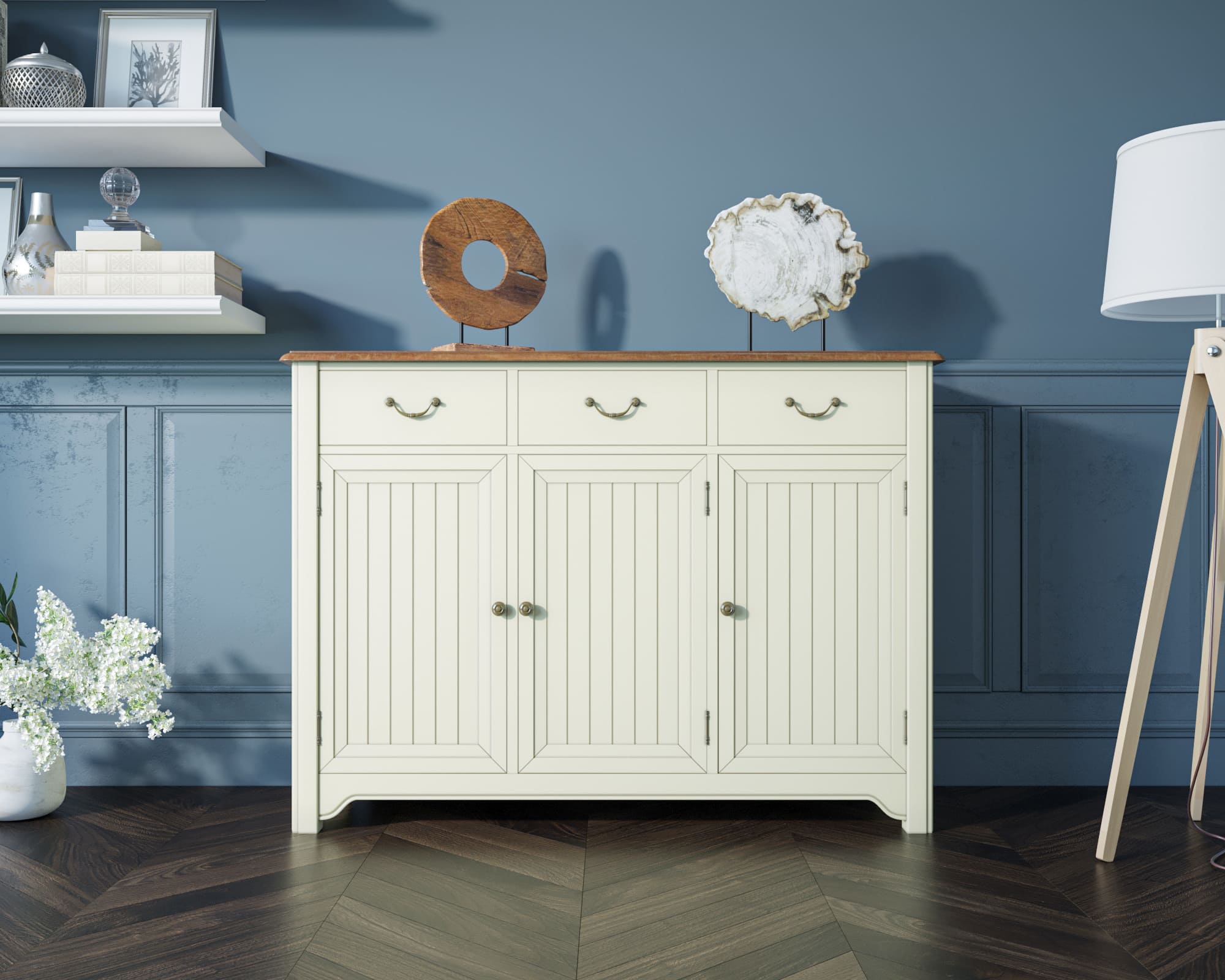 Бежевый комод Olivia 3 ящика/3 двери