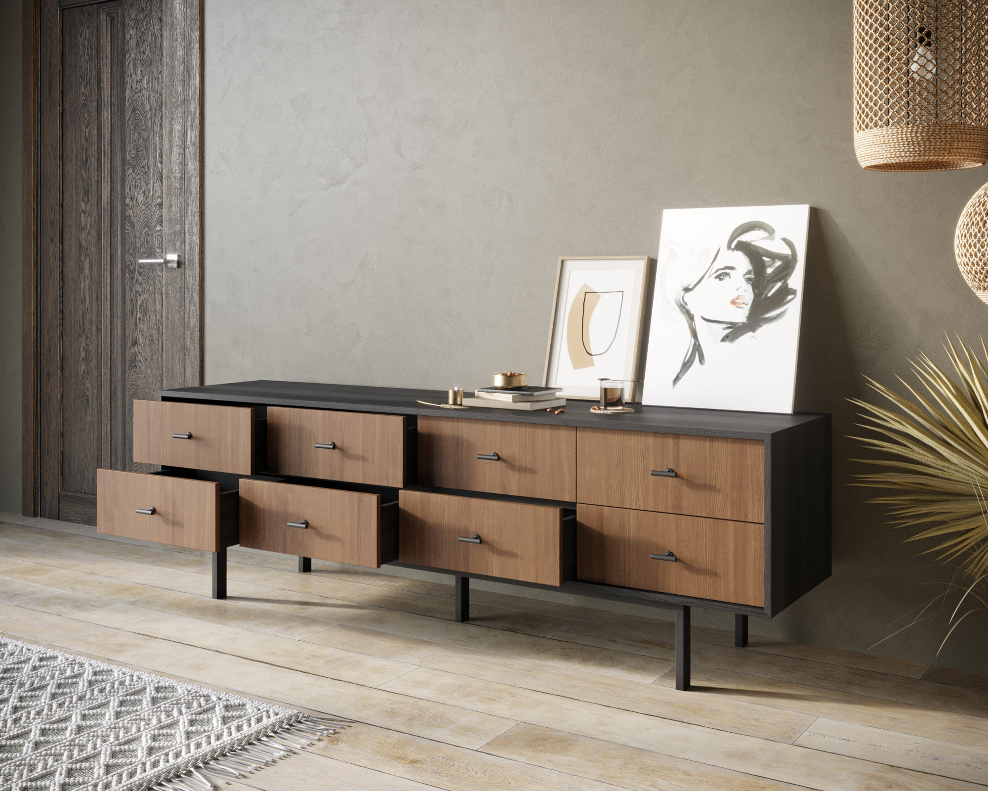 Комод с восемью ящиками "Emerson"