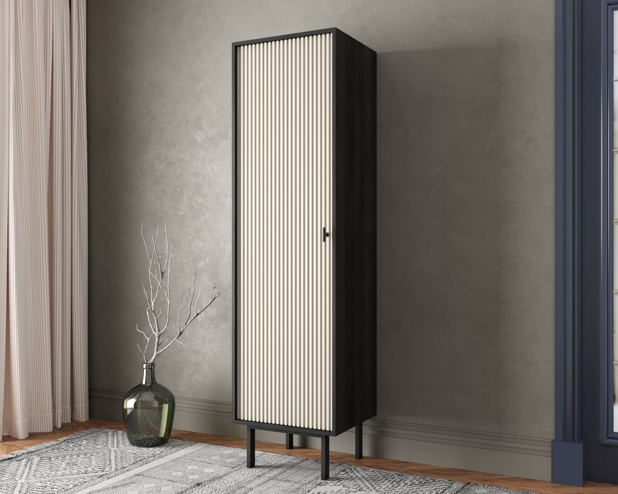 Шкаф c одной дверкой "Emerson" арт EM101/milky/L