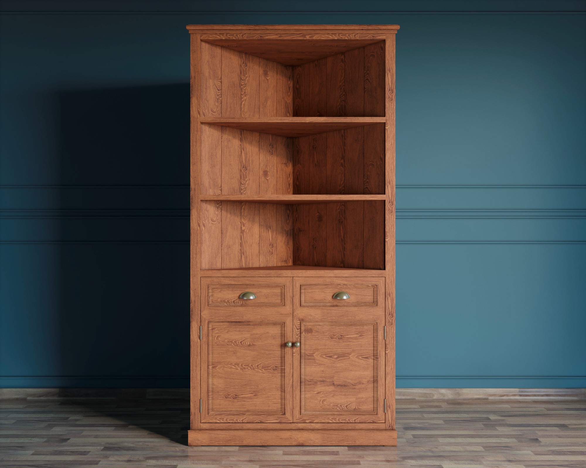 Угловой стеллаж с 2 ящиками «Palermo natural"