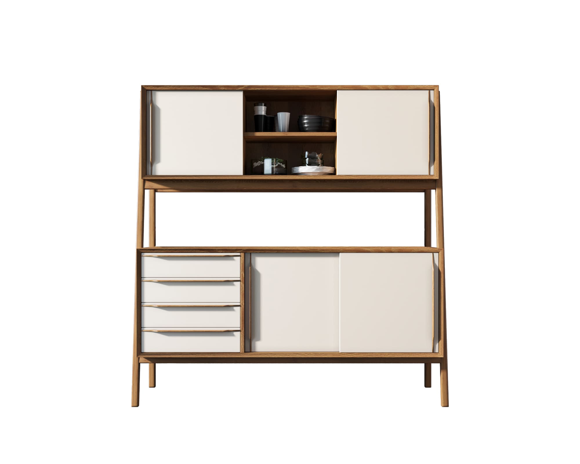 Буфет с 4 ящиками»Bruni white" широкий