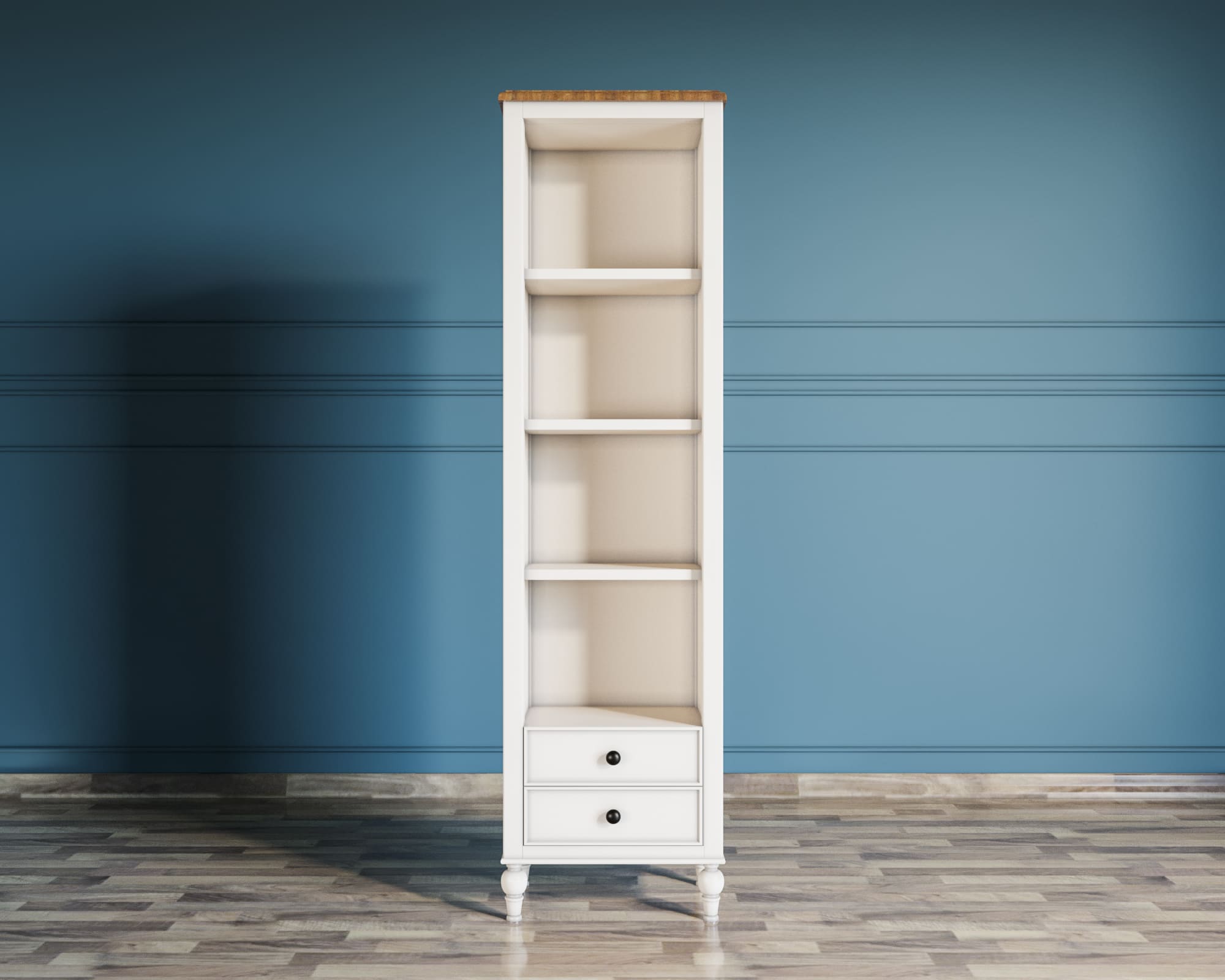 Узкий стеллаж "Odri" с ящиками в стиле Прованс