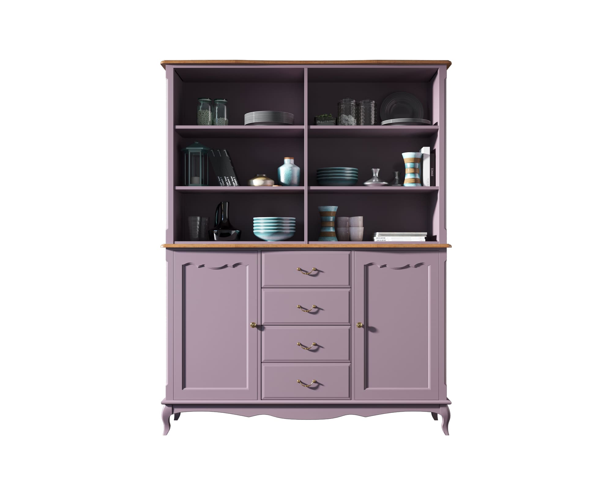 Шкаф 4 ящика массив Leontina Lavanda с открытым верхом арт ST9351/2L