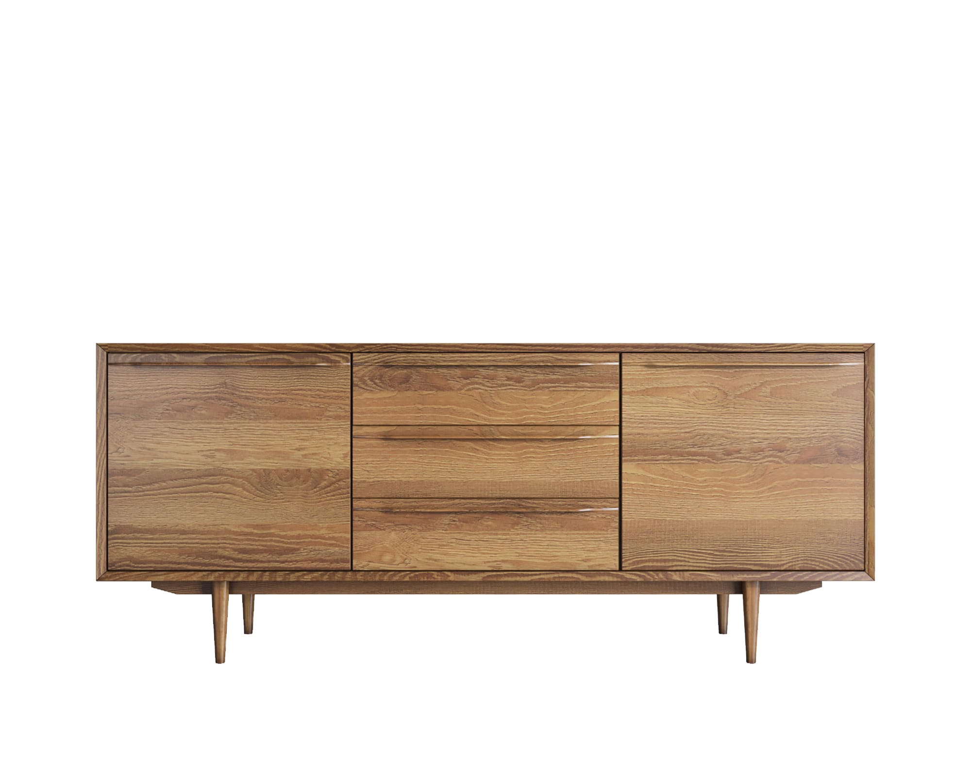 Комод из дерева "Bruni" с тремя ящиками и дверками