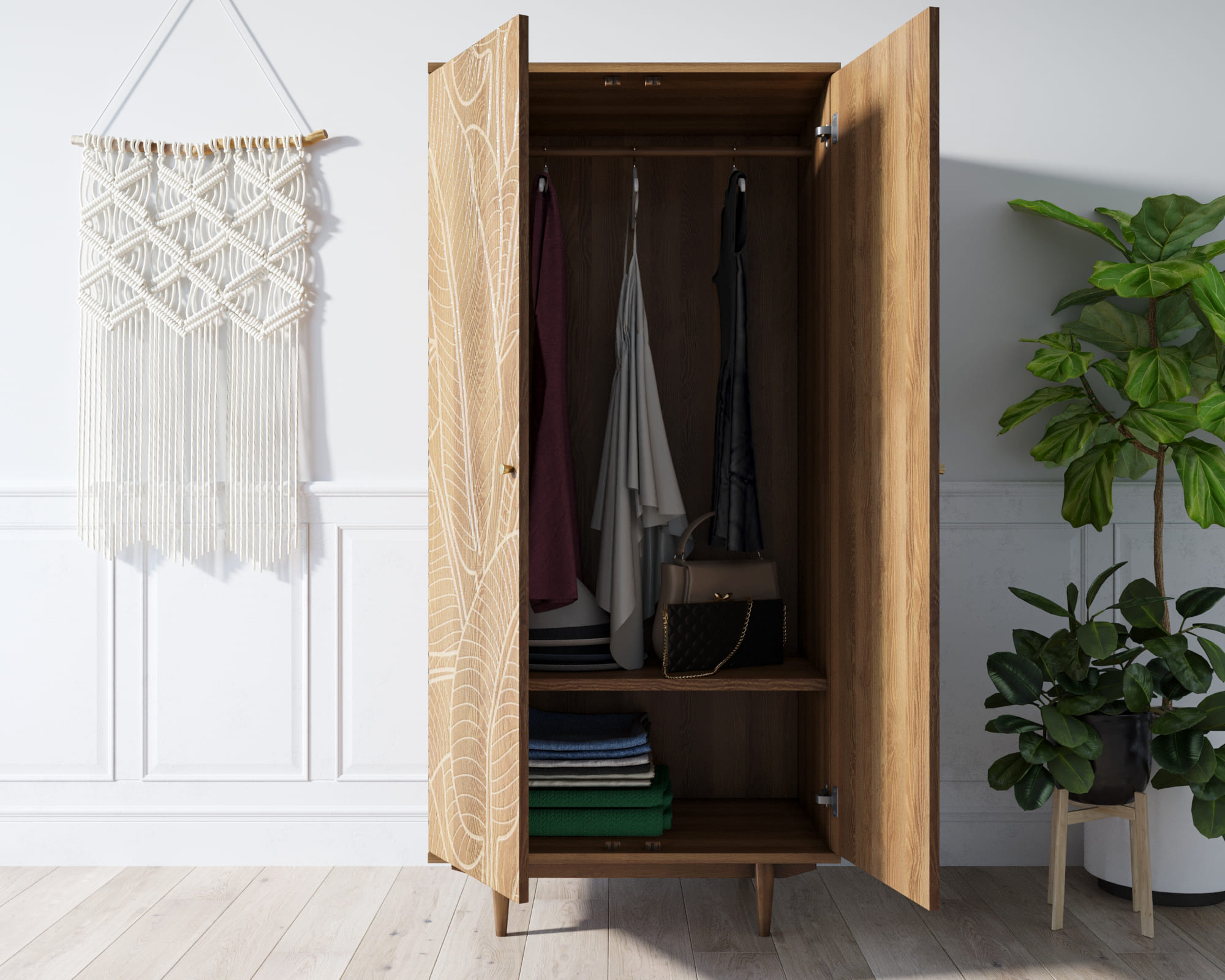 Шкаф 2 створчатый массив "Boho" джангл