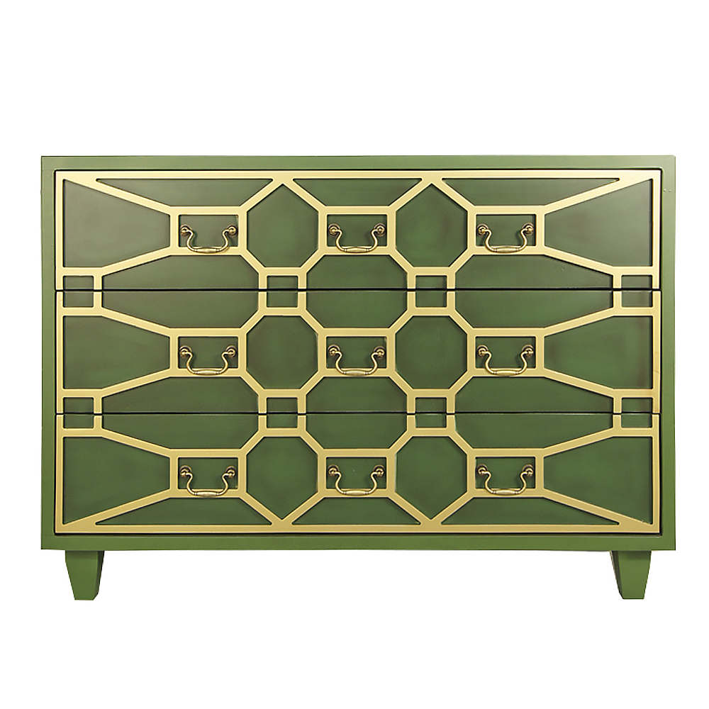 Зеленый комод «Emerald» 3 ящика