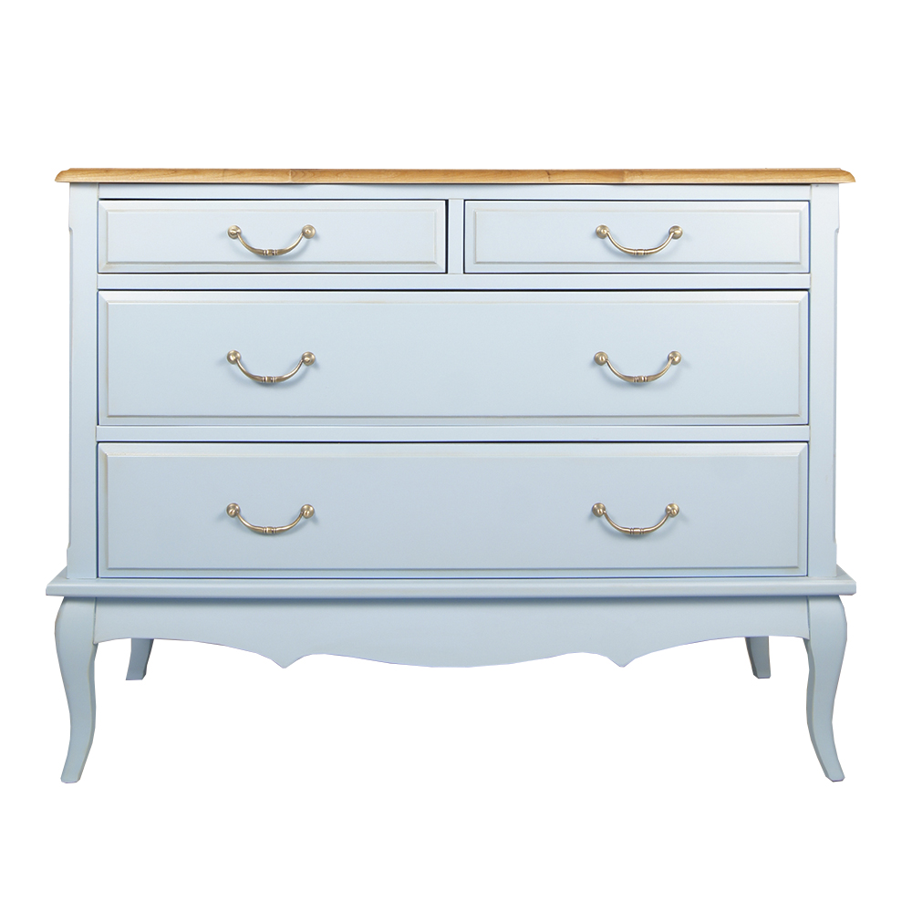 Комод из березы «Leontina Blue» на 4 ящика