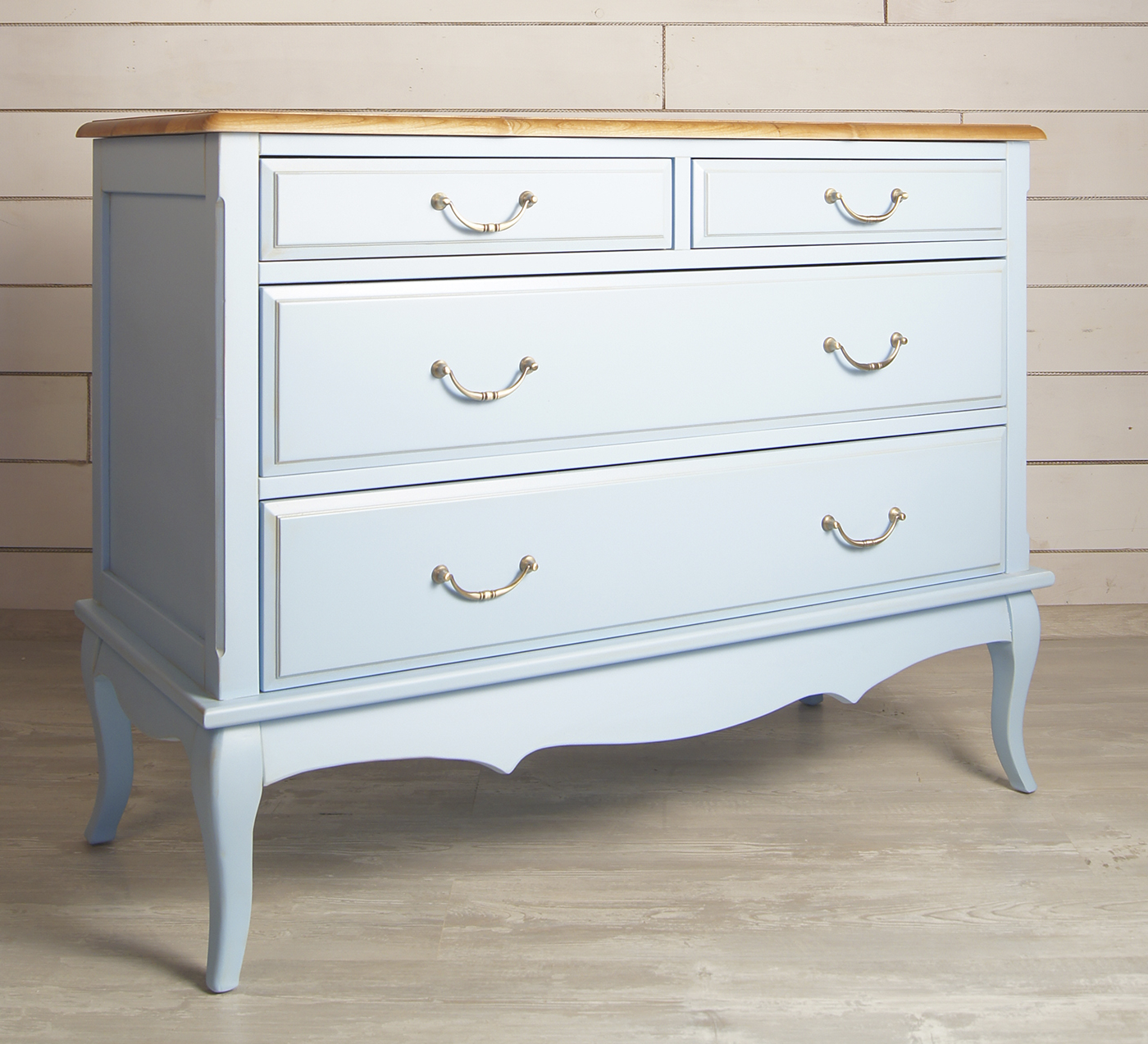 Комод из березы «Leontina Blue» на 4 ящика