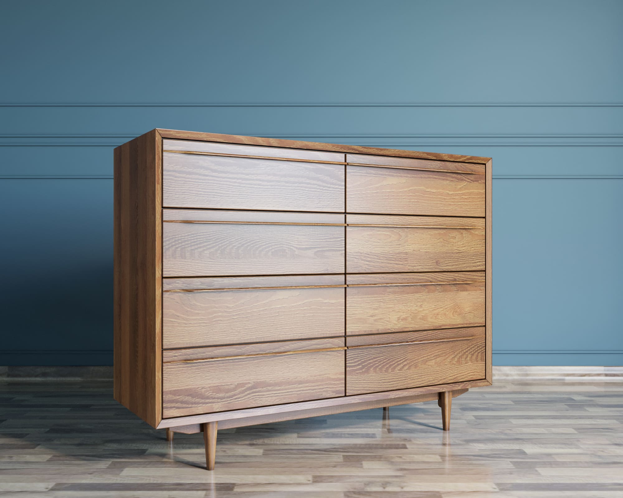 Комод из дерева "Bruni" на восемь ящиков