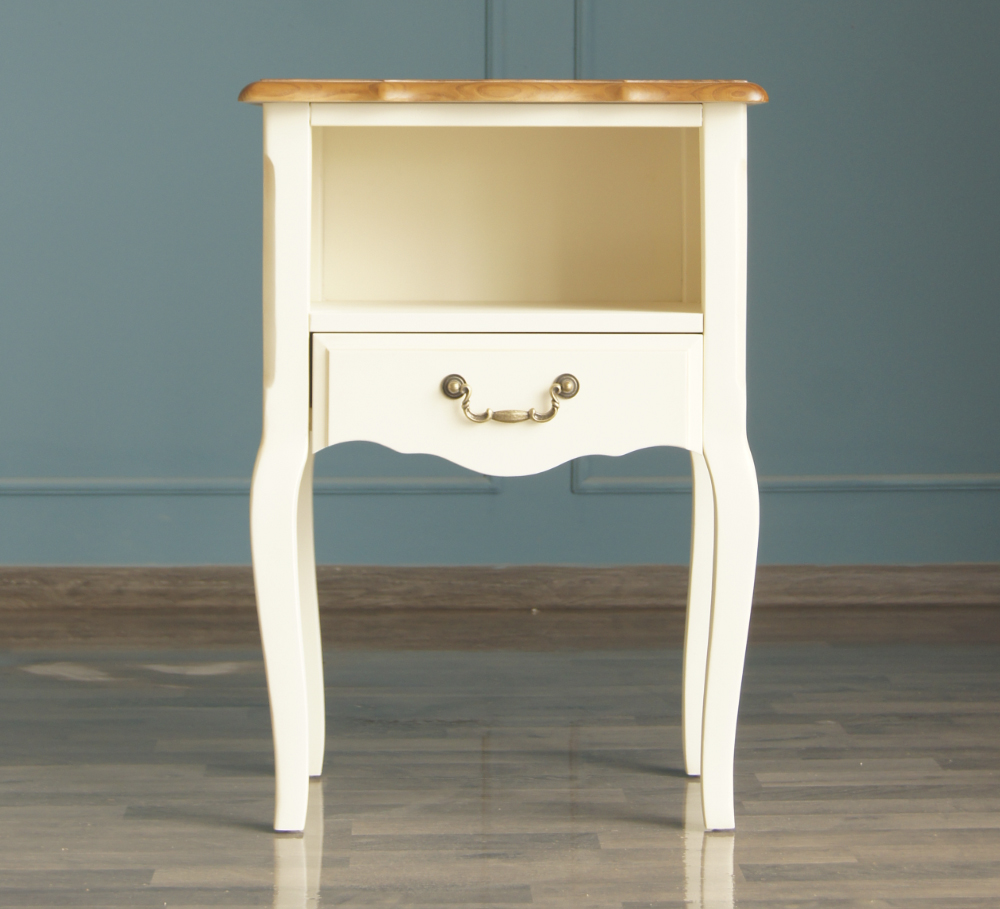 Тумба с ящиком из дерева "Leontina" с открытой полкой