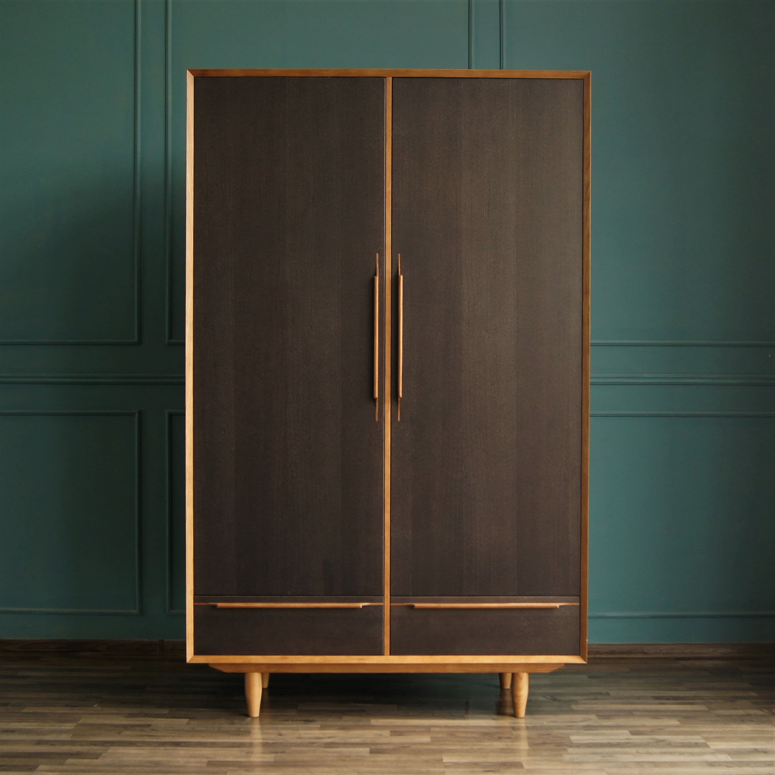 Шкаф двустворчатый  "Bruni Black" с двумя ящиками