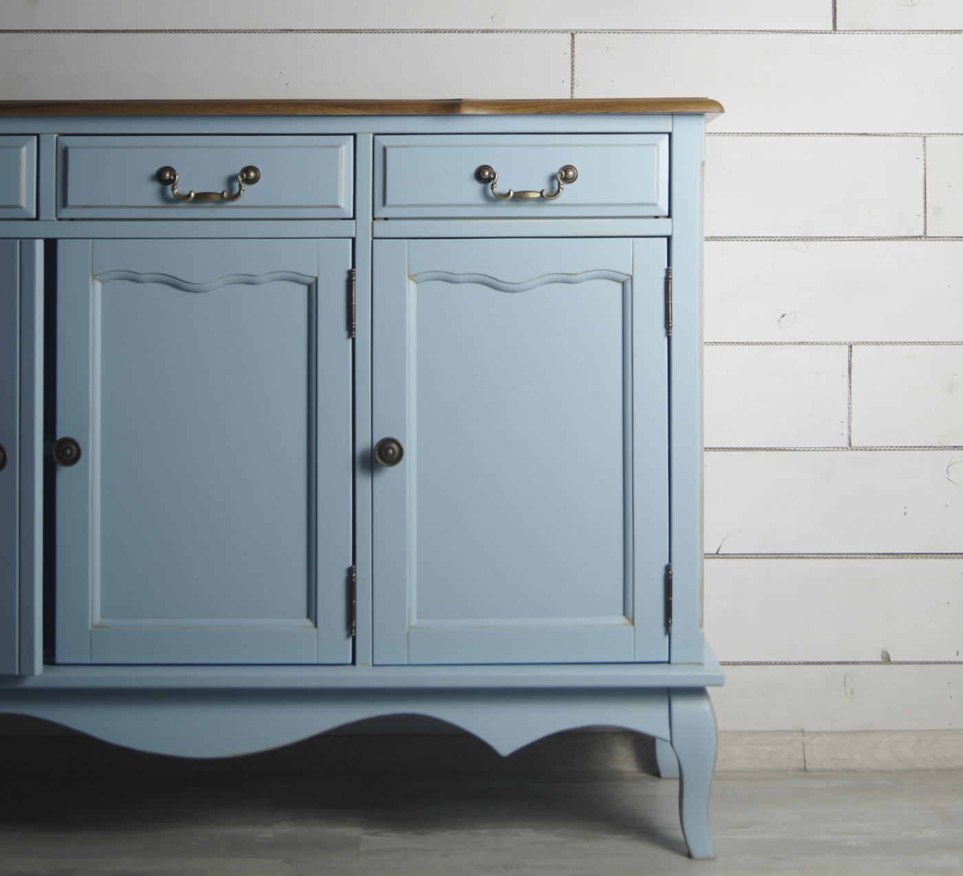 Комод 3 ящика массив "Leontina Blue" (3 ящика и 3 двери)