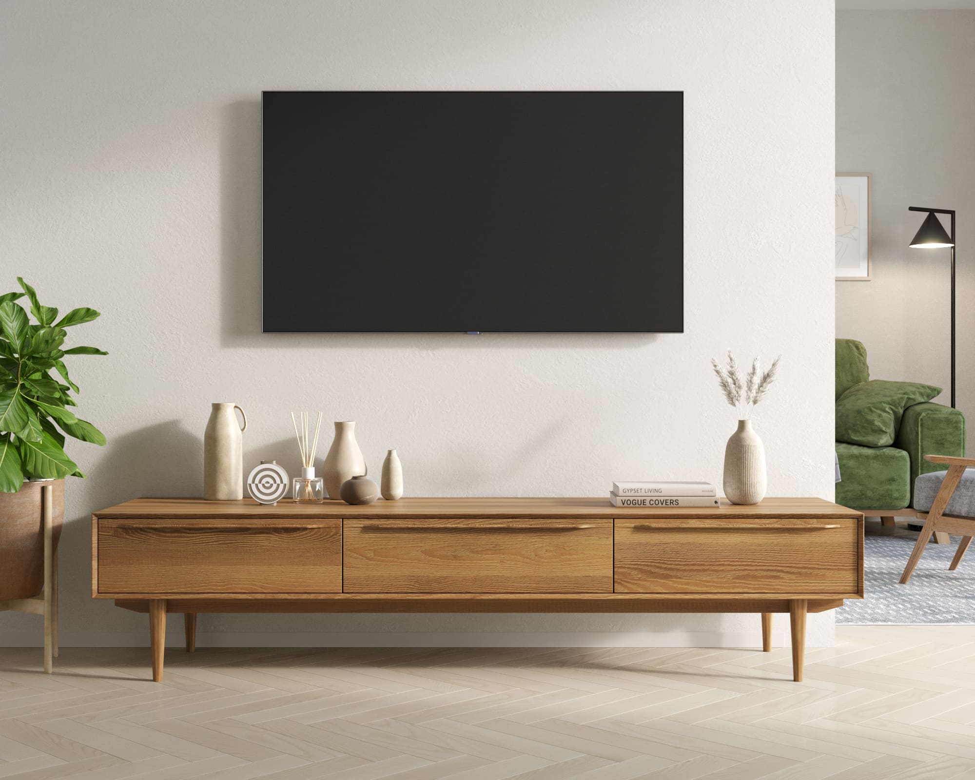 Консоль массив под TV "Bruni" с ящиками