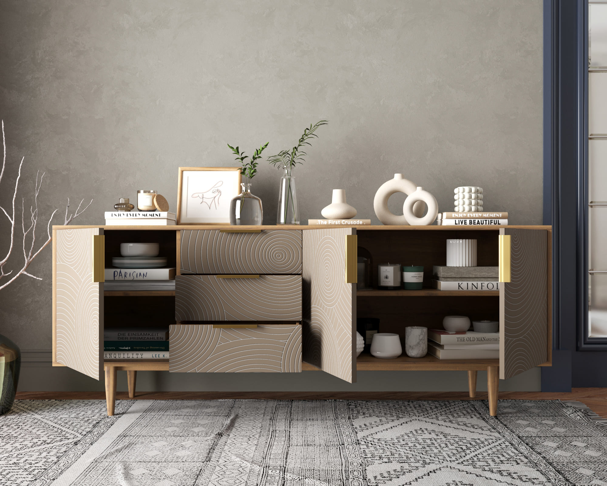 Комод с 3 ящиками лдсп "Line" удлиненный R25