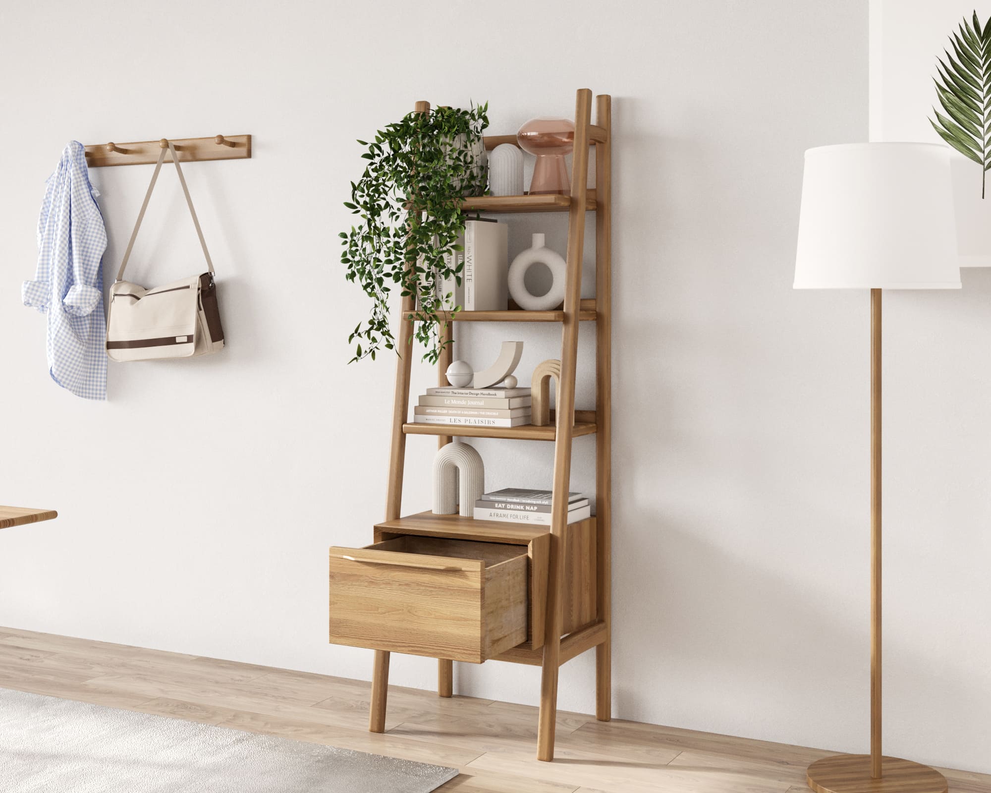 Стеллаж с открытыми полками узкий "Bruni"