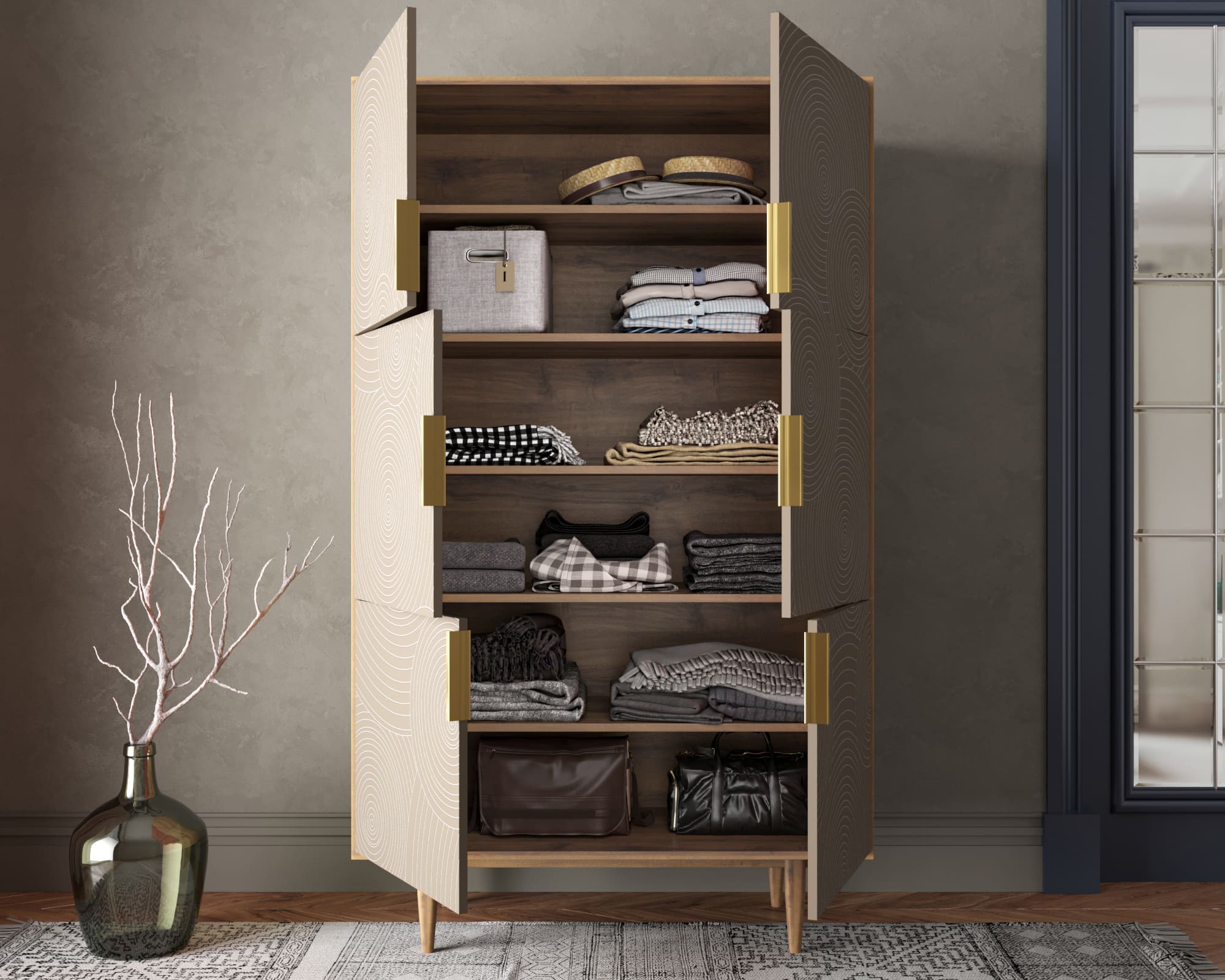 Большой комод с шестью дверками "Line" R20