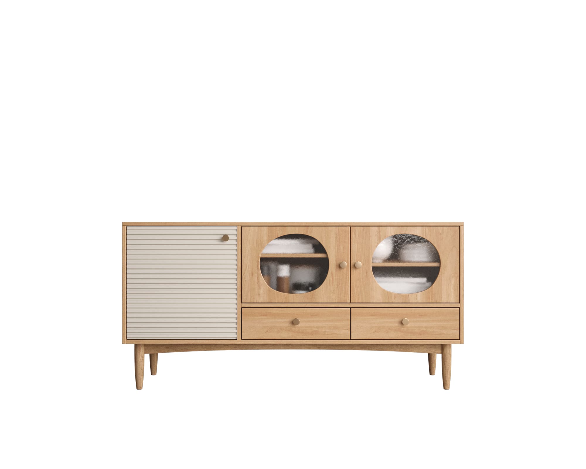 Комод деревянный "Bubble" с тремя дверками и двумя ящиками арт BBL03