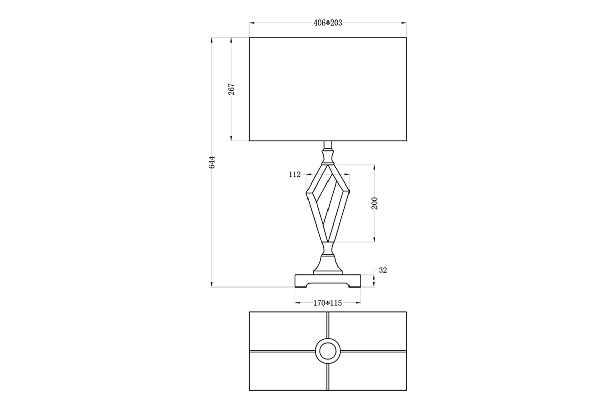 22-88232 Лампа настольная, плафон белый 