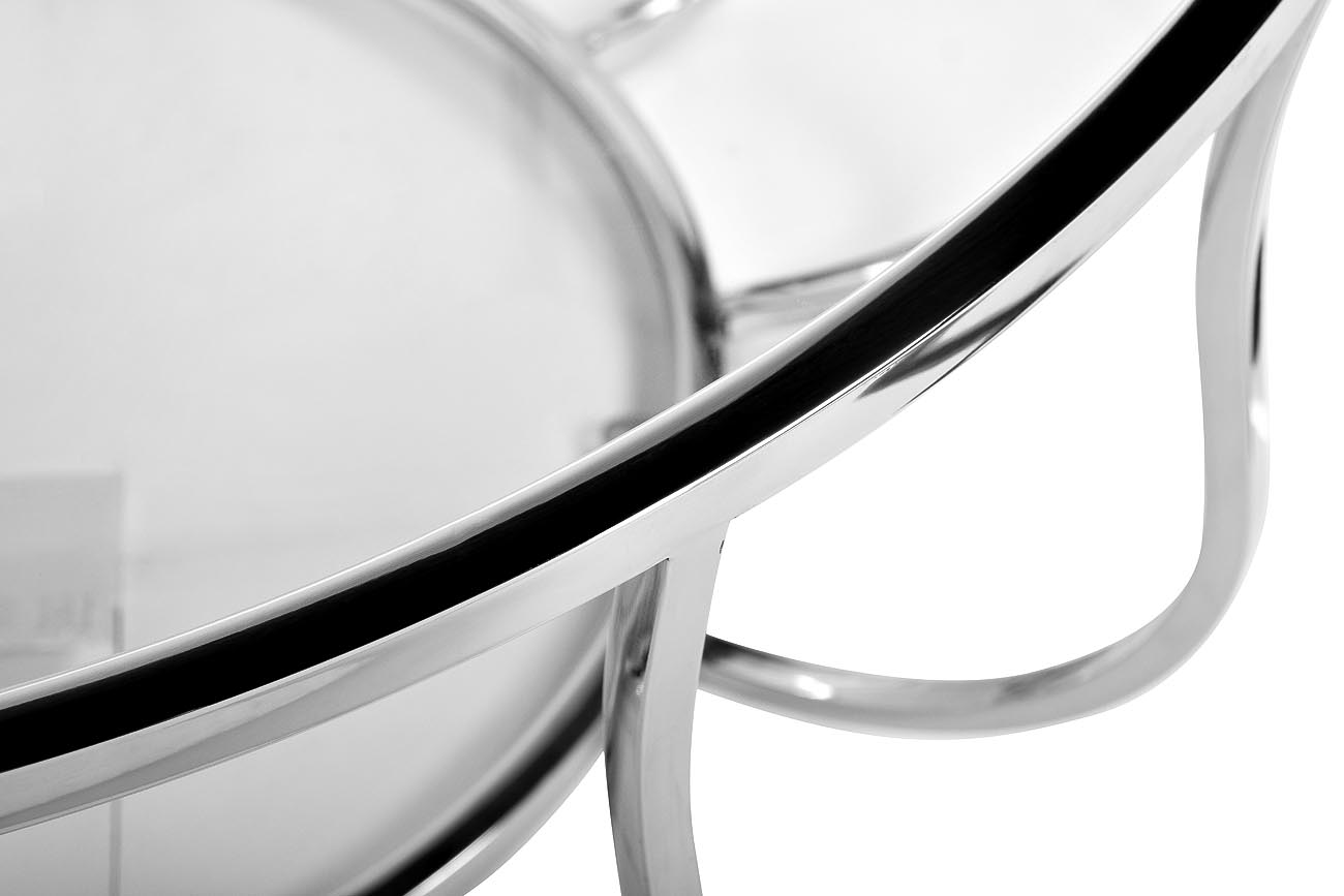13RXCT4033-SILVER Стол журнальный стекло прозр./серебро 