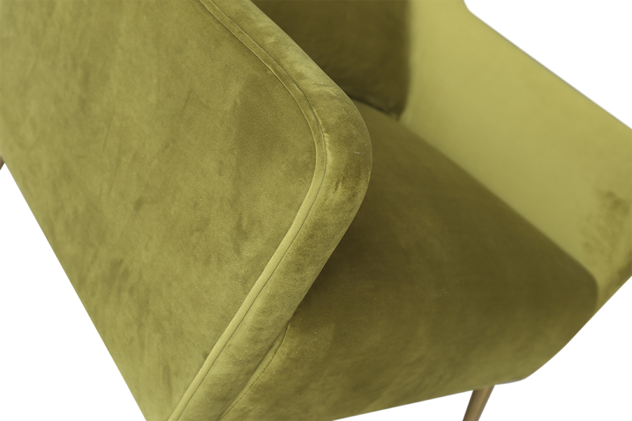 87YY-1914 OLV Кресло, велюр оливковый, с  подушкой