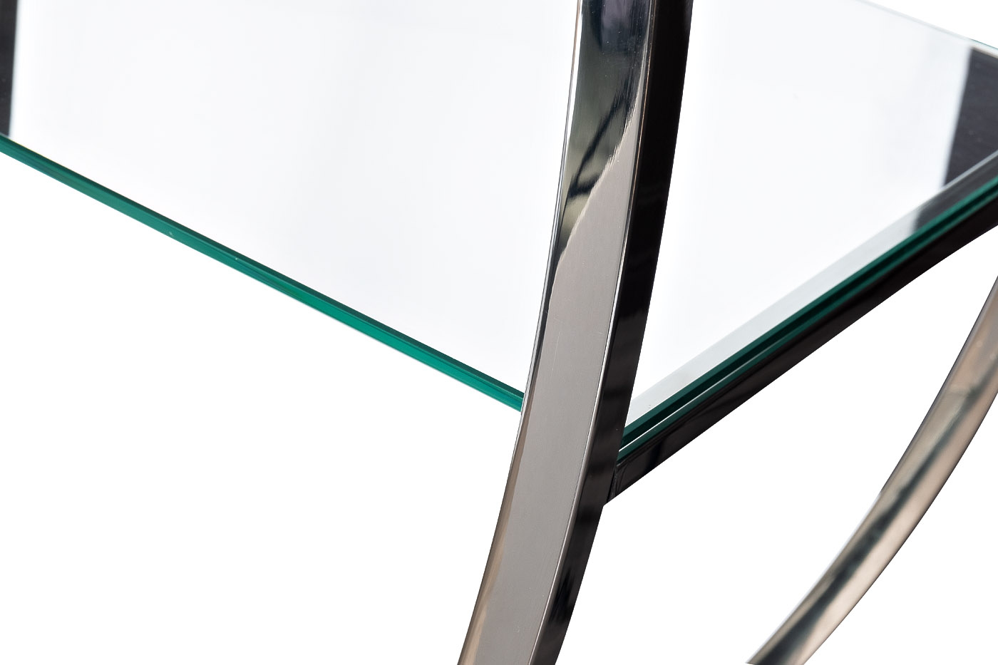 KFG087 Стеллаж "Полусфера" прозрачное стекло/хром 