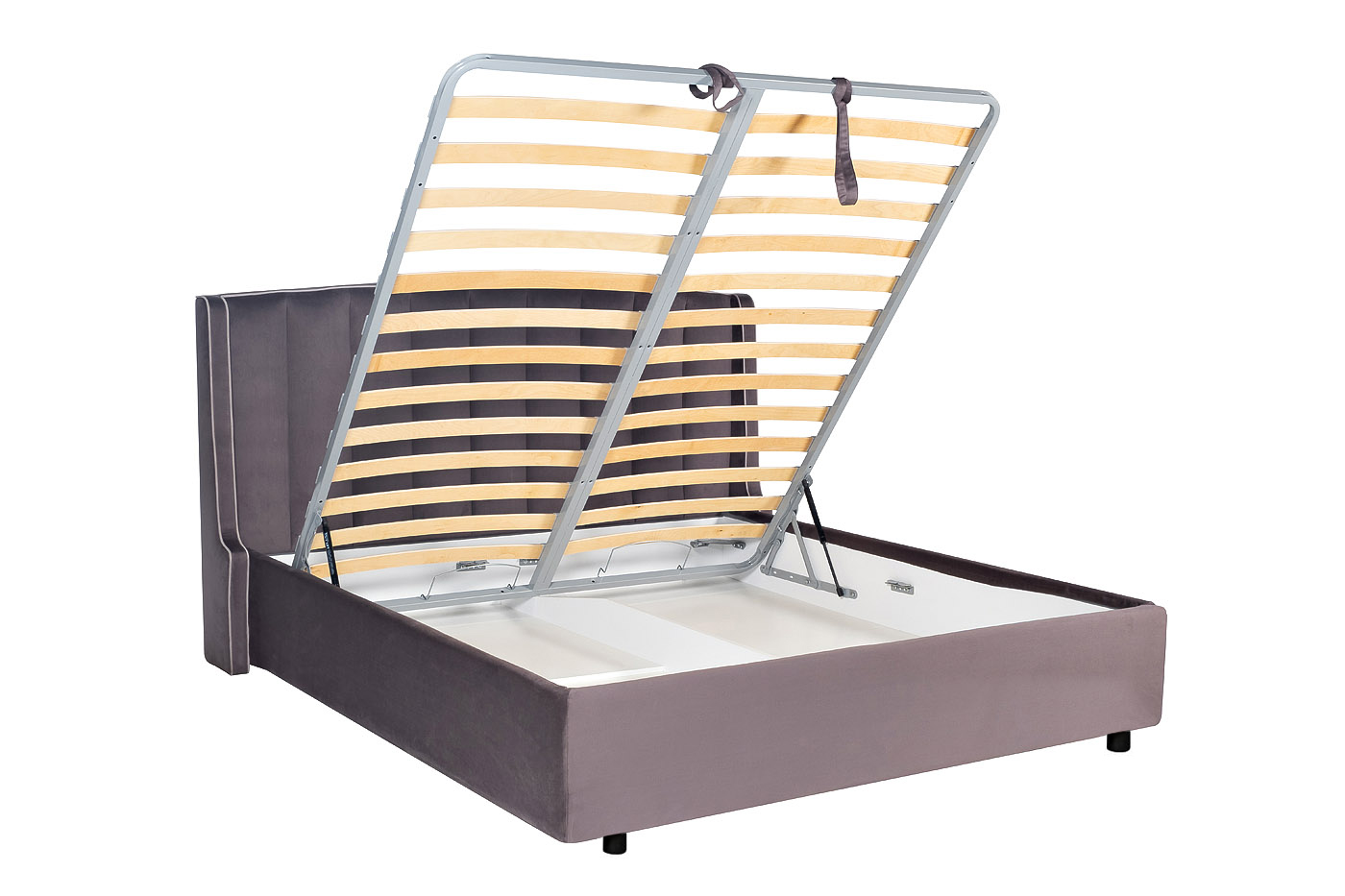Кровать Odry c подъем.мех. велюр лилово-серый Vel19