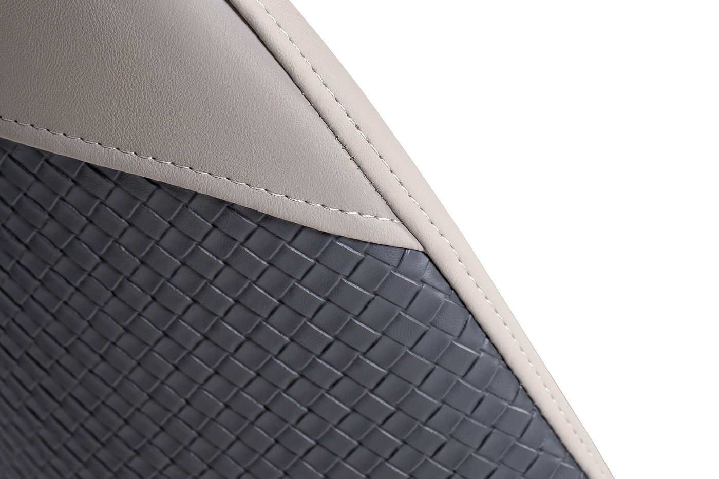 30C-DX-2100 Стул экокожа бежевая/серая, белые ножки