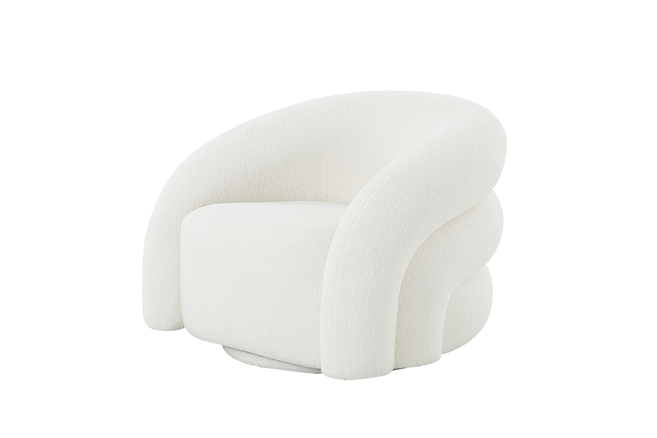 DY-KRES-117 BEL Кресло поворотное, иск.мех белый 