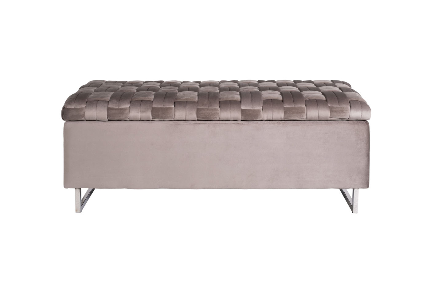 N-BANK-195-S BEG Банкетка велюр серо-бежевый для хранения