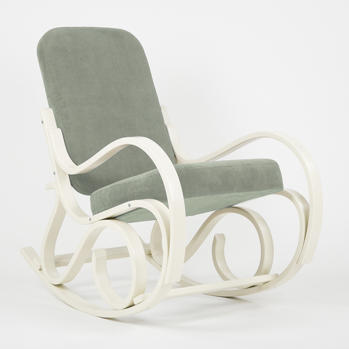 кресло-качалка Луиза Фреш 19 минт каркас Белый