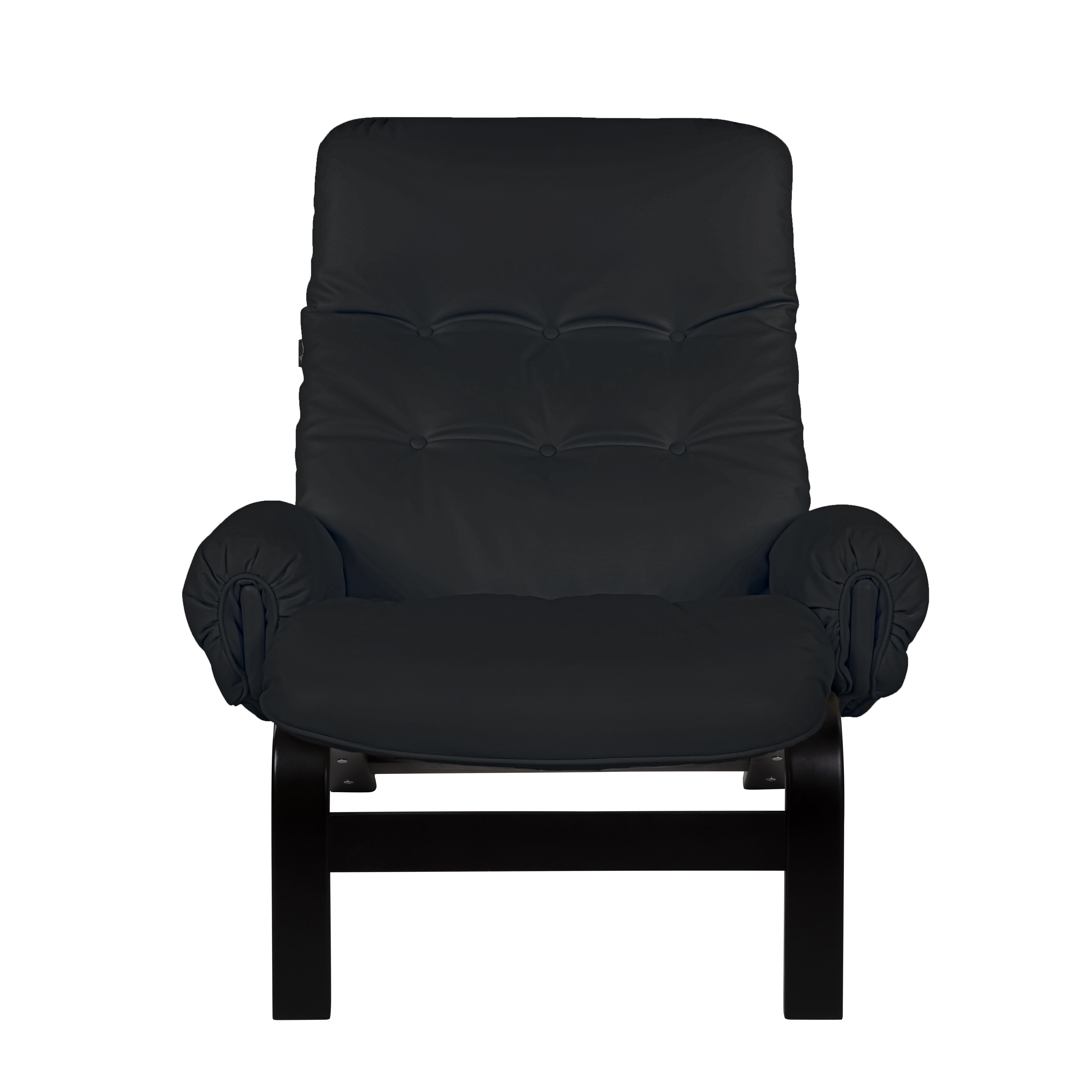 кресло Альбано Экокожа черный каркас Венге структура