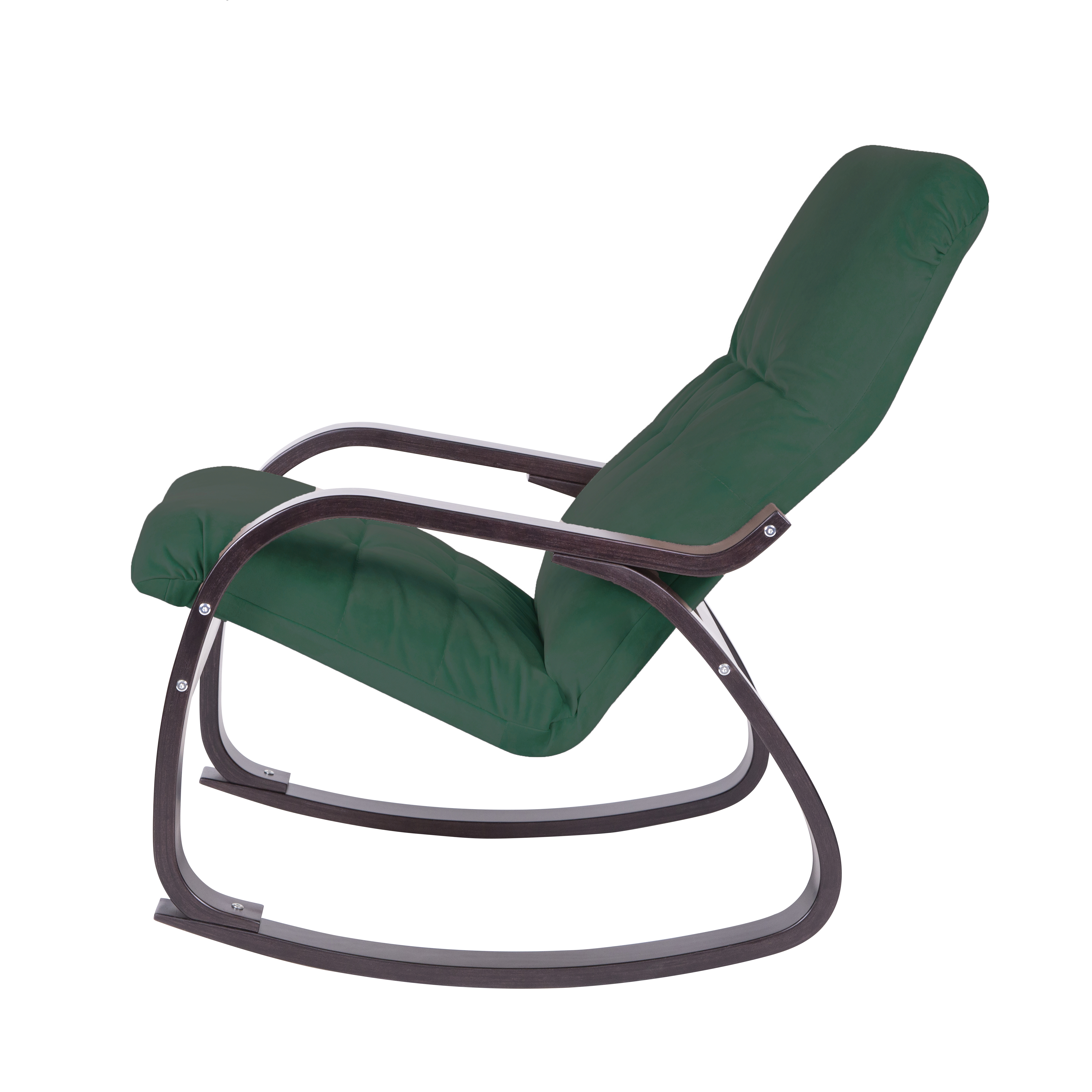 кресло-качалка Сайма  Фреш 25 зелёный каркас  Орех