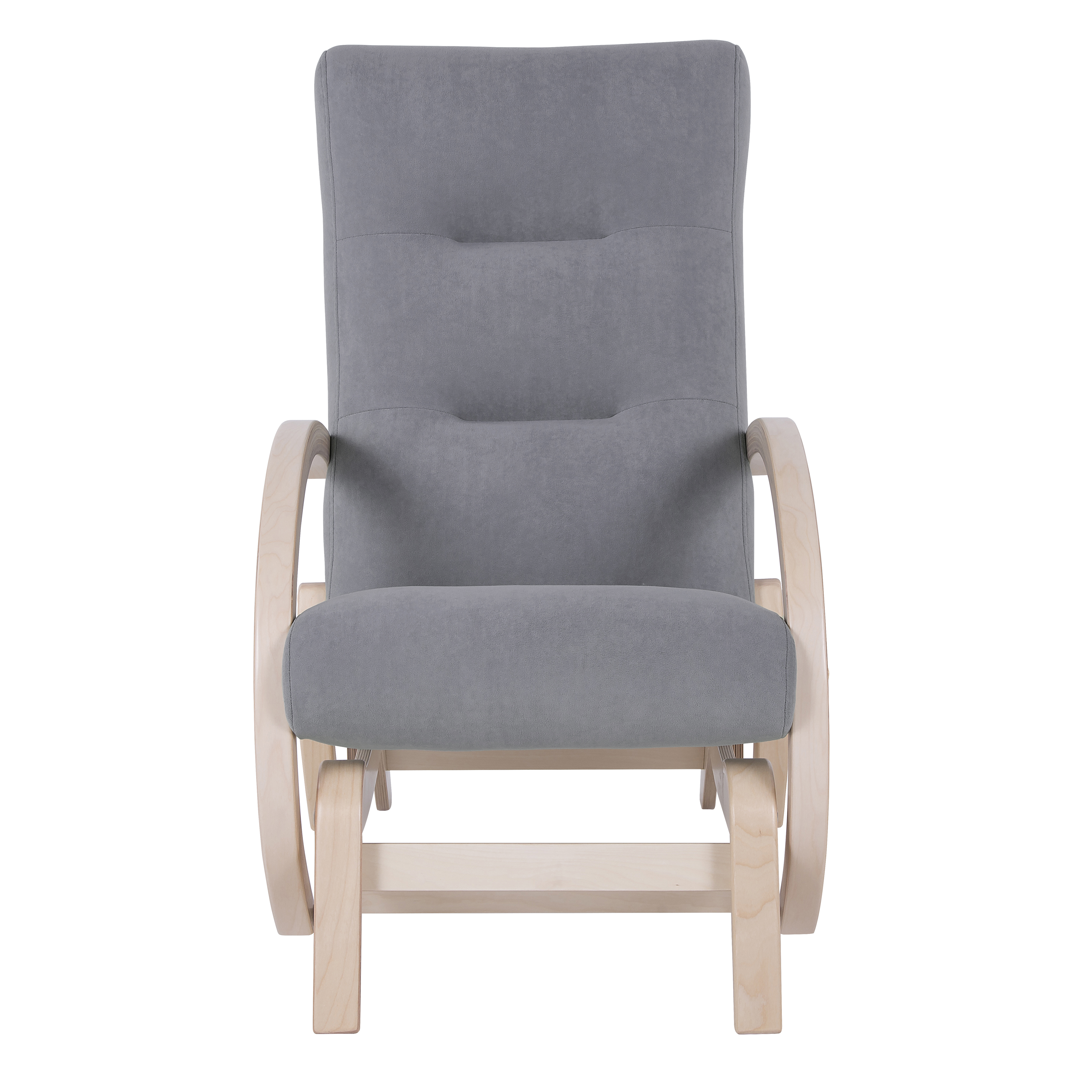 кресло-качалка глайдер Мэтисон Фреш 12 светло-серый каркас Берёза белая