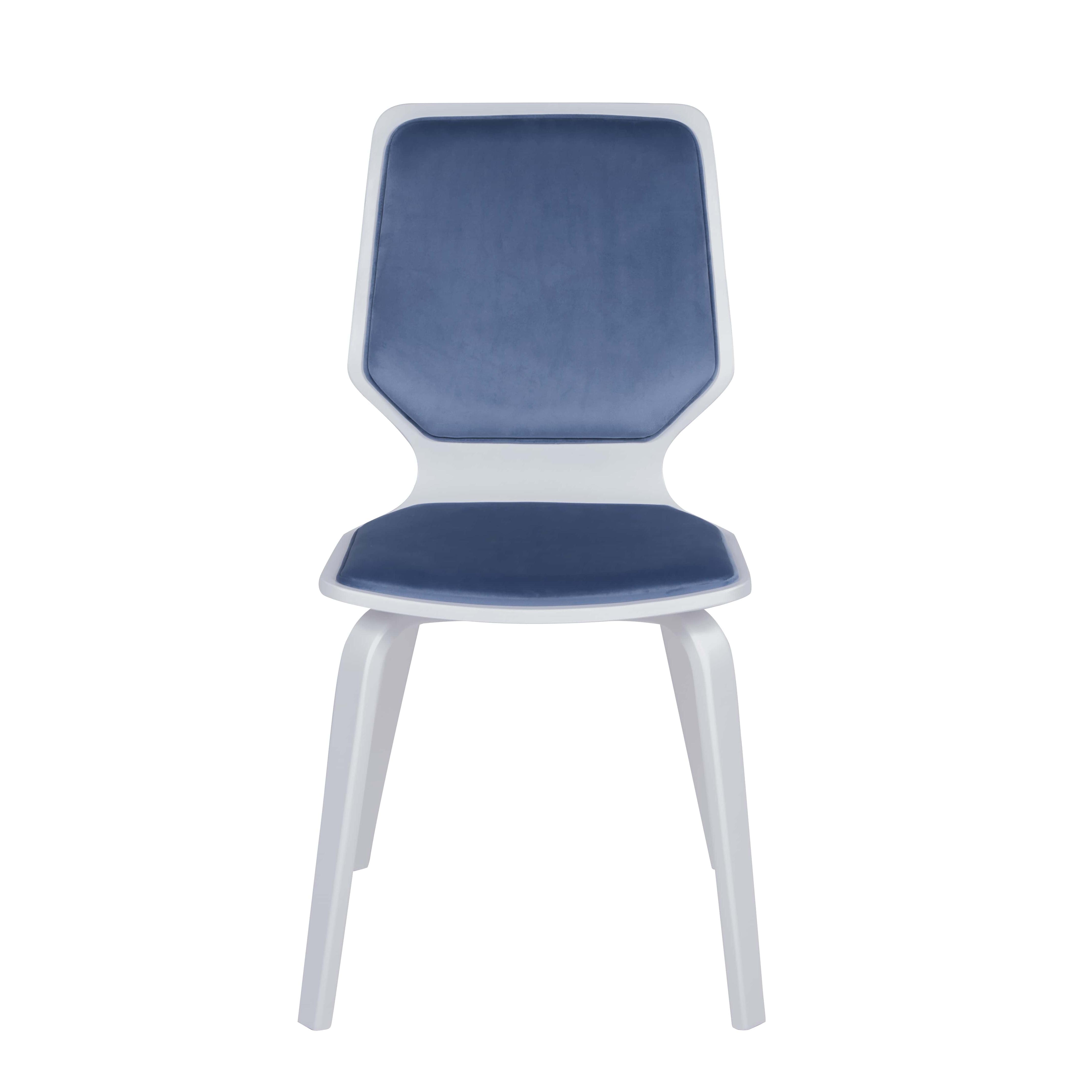 Стул Бермарк  Голубой каркас  Белый