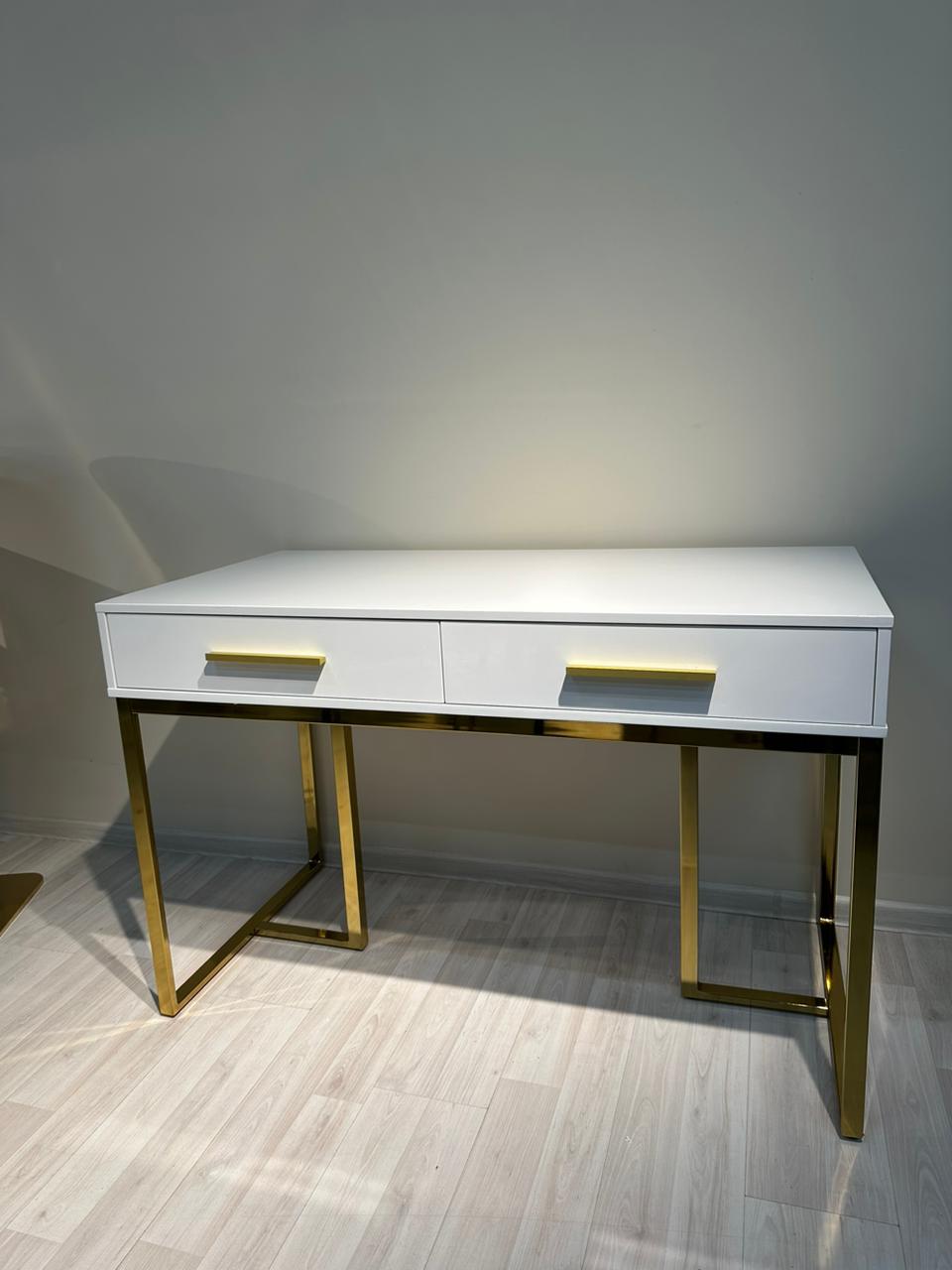Стол-консоль Армада F-1543, 120х60х78 см, белый, золото